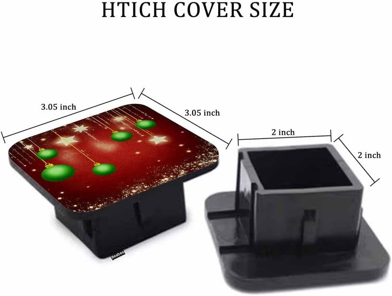 Beabes Christmas Car Towing Hitch Covers Blur Christmas Ball Stars Sparkle 2" Receiver Hitch Cover, Hitch Cover Protects Your Trailer Hitch Receiver from Dirt Water and Rust - Image 2